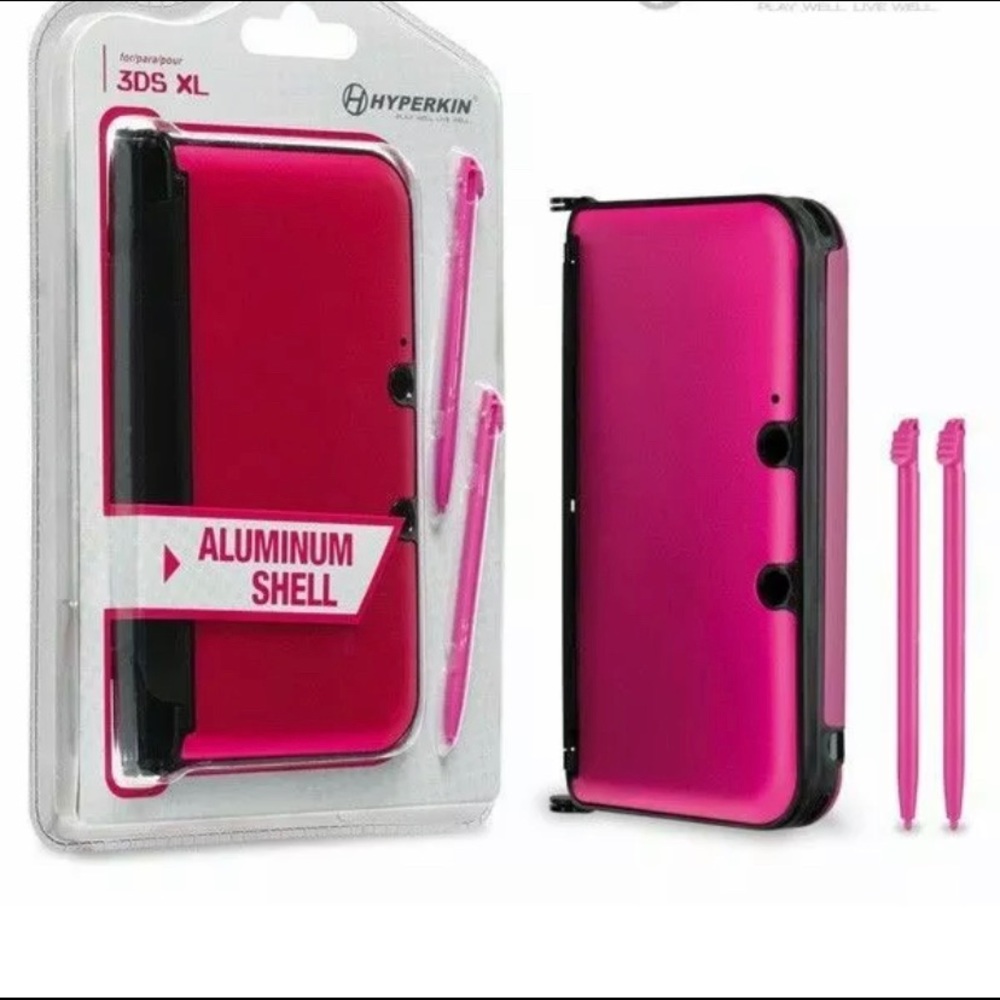 Nintendo 3ds XL hot metallic pink shell case